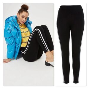 Topshop Side Stripe Ponte Leggings size 12 in Black